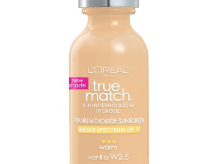 L Oreal Paris True Match Super-Blendable Foundation Makeup, SPF 17, Vanilla, 1 fl. oz. on Sale