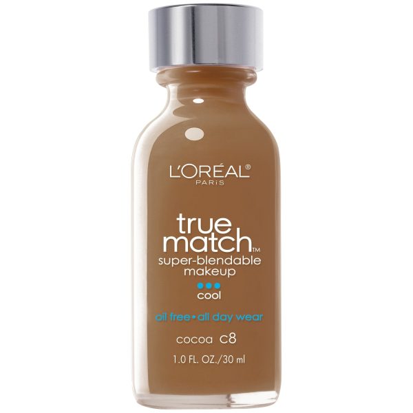 L Oreal Paris True Match Super-Blendable Foundation Makeup, Oil Free, Cocoa C8, 1 fl. oz. Cheap