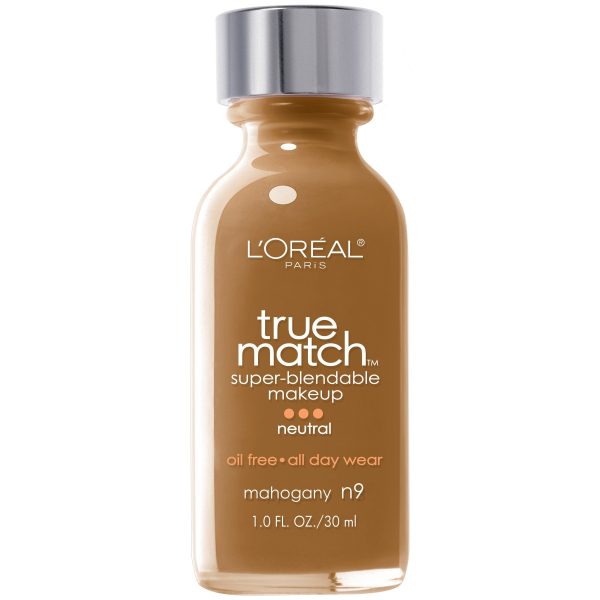 L Oreal Paris True Match Super-Blendable Foundation Makeup, Oil Free, Mahogany N9, 1 fl. oz. Online Hot Sale