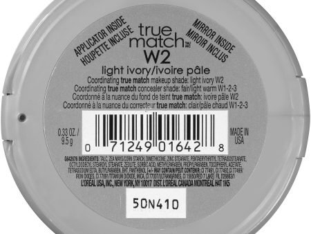 L Oreal Paris True Match Super-Blendable Oil Free Makeup Powder, Light Ivory, 0.33 oz. Hot on Sale