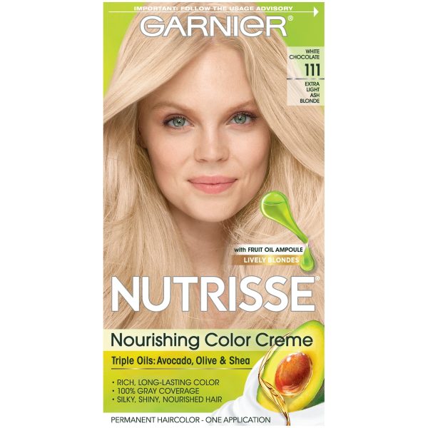 Garnier Nutrisse Nourishing Hair Color Creme, 111 Extra-Light Ash Blonde (White Chocolate), 1 kit Online now