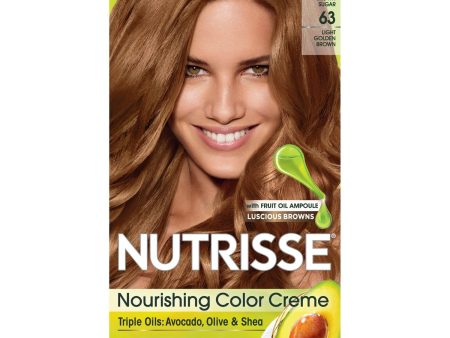 Garnier Nutrisse Nourishing Hair Color Creme, 63 Light Golden Brown (Brown Sugar), 1 kit Hot on Sale