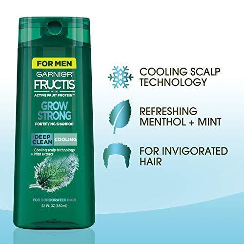 Garnier Hair Care Fructis Grow Strong Cooling Deep Clean Shampoo for Men for Invigorated Hair, 22 Fl Oz on Sale