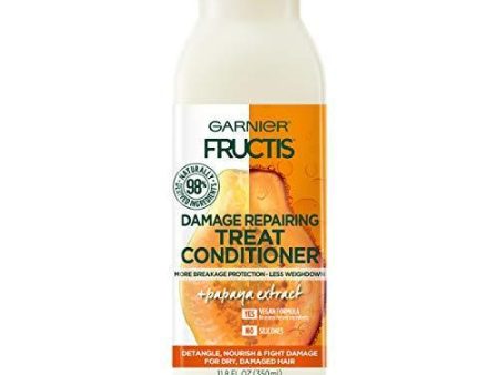 Garnier Fructis Damage Repairing Treat Conditioner, 98 Percent Naturally Derived Ingredients, Papaya, Nourish Dry Damaged Hair, 11.8 fl. oz. Fashion