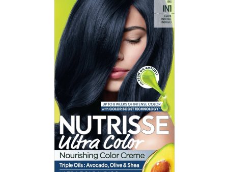 Garnier Nutrisse Ultra Color Nourishing Hair Color Creme, IN1 Dark Intense Indigo, 1 kit Online Hot Sale