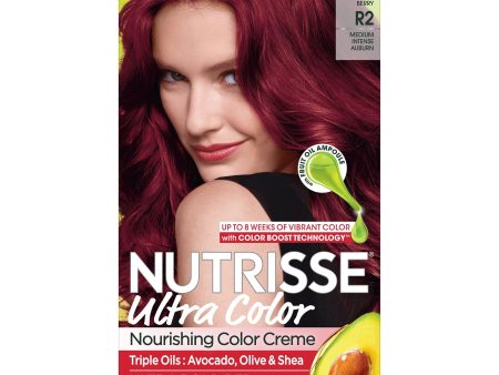 Garnier Nutrisse Ultra Color Nourishing Hair Color Creme, R2 Medium Intense Auburn, 1 kit Sale