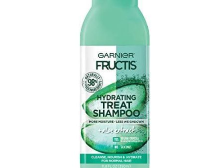 Garnier Fructis Hydrating Treat Shampoo, 98 Percent Naturally Derived Ingredients, Aloe, Nourish and Hydrate for Normal Hair, 11.8 fl. oz. Online Hot Sale