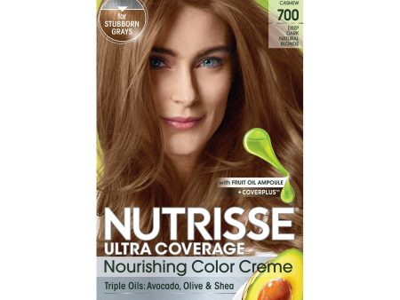 Garnier Nutrisse Ultra Coverage Nourishing Hair Color Creme, Deep Dark Natural Blonde (Candied Cashew) 700, 1 kit Online Hot Sale