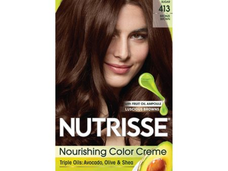 Garnier Nutrisse Nourishing Hair Color Creme, 413 Bronze Brown, 1 kit Discount