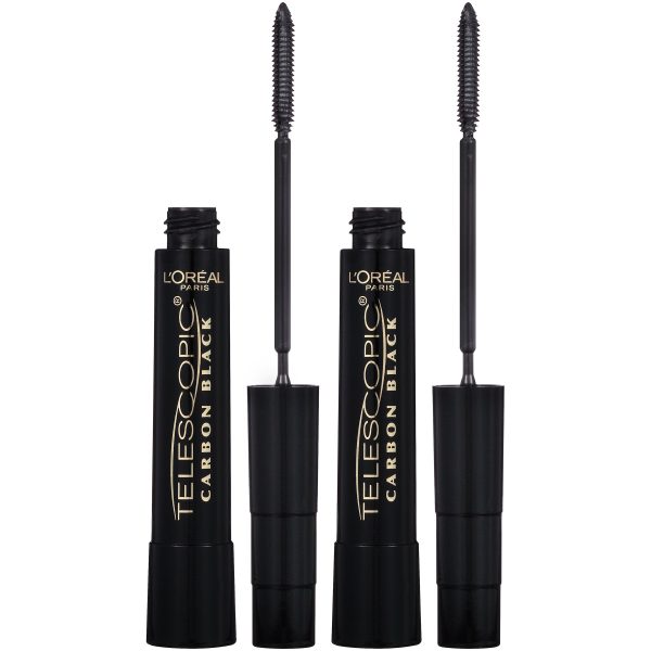 L Oreal Paris Telescopic Original Lengthening Mascara, Carbon Black, 2 count Hot on Sale