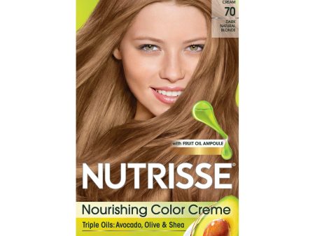 Garnier Nutrisse Nourishing Hair Color Creme, 70 Dark Natural Blonde (Almond Creme), 1 kit Supply