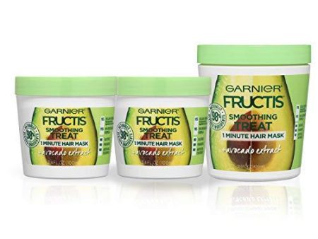 Garnier Hair Care Fructis Avocado Hair Treats, Smoothing Hair Mask with Avocado Extract, Vegan Formula, No Silicones, No Parabens, 400ML (1) and 100ML (2), 1 Kit Online Sale