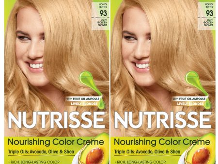 Garnier Nutrisse Nourishing Hair Color Creme, 93 Light Golden Blonde (Honey Butter), 2 count For Cheap