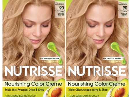 Garnier Nutrisse Nourishing Hair Color Creme, 90 Light Natural Blonde (Macadamia), 2 count Online Hot Sale