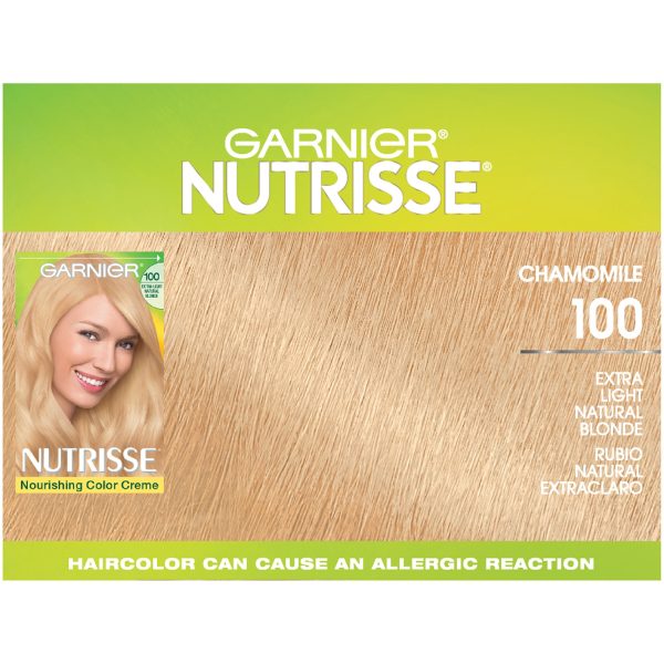 Garnier Nutrisse Nourishing Hair Color Creme, 100 Extra-Light Natural Blonde (Chamomile), 1 kit Supply