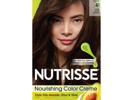 Garnier Nutrisse Nourishing Hair Color Creme, 41 Dark Nude Brown, 1 kit Cheap