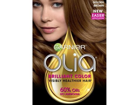 Garnier Olia Oil Powered Permanent Hair Color, 6 1 2.3 Lightest Golden Brown, 1 kit Hot on Sale