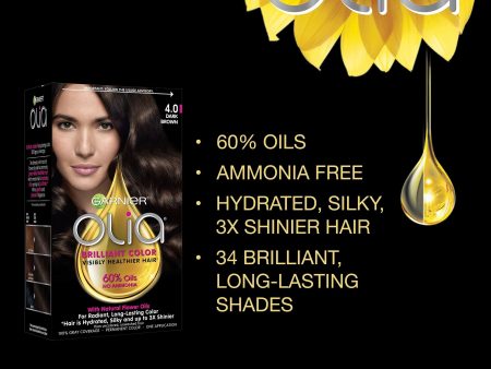 Garnier Olia Oil Powered Permanent Hair Color, 3.60 Darkest Red Rose, 1 kit Discount