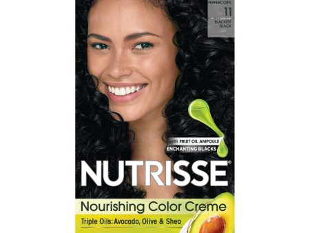 Garnier Nutrisse Nourishing Hair Color Creme, 11  Blackest Black, 1 kit Hot on Sale