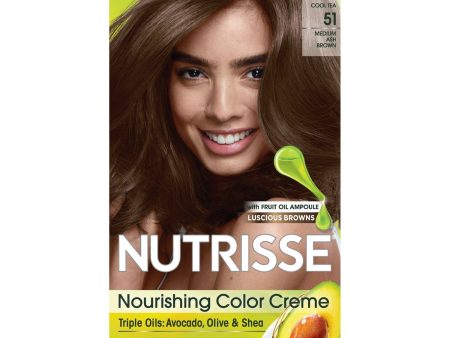 Garnier Nutrisse Nourishing Hair Color Creme, 51 Medium Ash Brown (Cool Tea), 1 kit For Discount