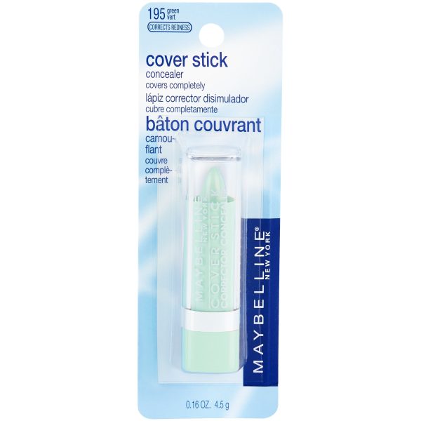 Maybelline Cover Stick Corrector Concealer, Green Corrects Redness, 0.16 oz. Fashion