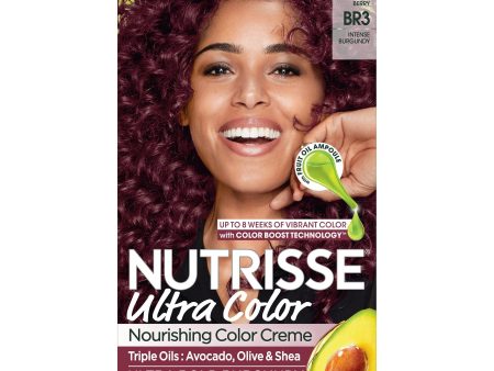 Garnier Nutrisse Ultra Color Nourishing Hair Color Creme, BR3 Intense Burgundy, 1 kit For Sale