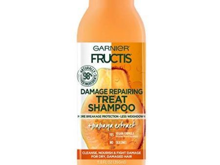 Garnier Fructis Damage Repairing Treat Shampoo, 98 Percent Naturally Derived Ingredients, Papaya, Nourish Dry Damaged Hair, 11.8 fl. oz. on Sale