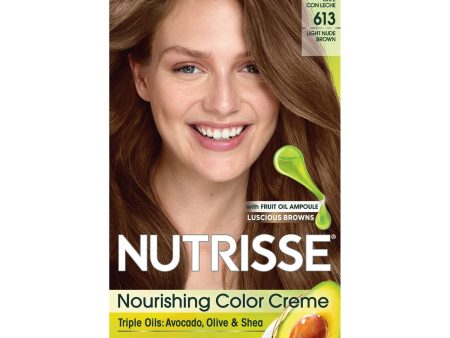 Garnier Nutrisse Nourishing Hair Color Creme, 613 Light Nude Brown, 1 kit Hot on Sale