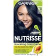 Garnier Nutrisse Nourishing Hair Color Creme, 22 Intense Blue Black, 1 kit Online Hot Sale