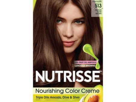 Garnier Nutrisse Nourishing Hair Color Creme, 513 Medium Nude Brown, 1 kit Sale