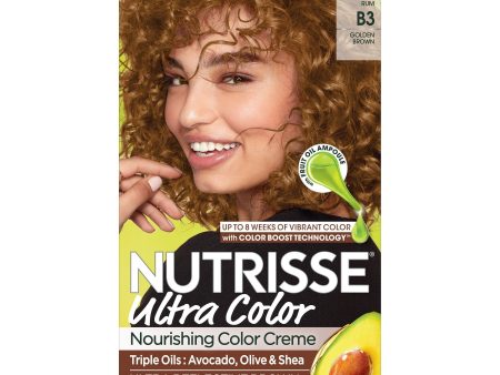 Garnier Nutrisse Ultra Color Nourishing Hair Color Creme, B3 Golden Brown, 1 kit Online Sale