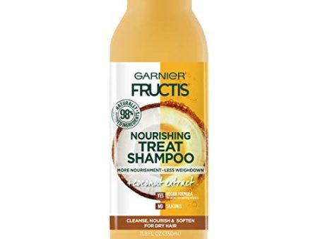 Garnier Fructis Nourishing Treat Shampoo, 98 Percent Naturally Derived Ingredients, Coconut, Nourish and Soften for Dry Hair, 11.8 fl. oz. Online now