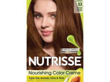 Garnier Nutrisse Nourishing Hair Color Creme, 53 Medium Golden Brown (Chestnut), 1 kit For Sale