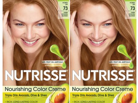 Garnier Nutrisse Nourishing Hair Color Creme, 73 Dark Golden Blonde (Honey Dip), 2 count Online now