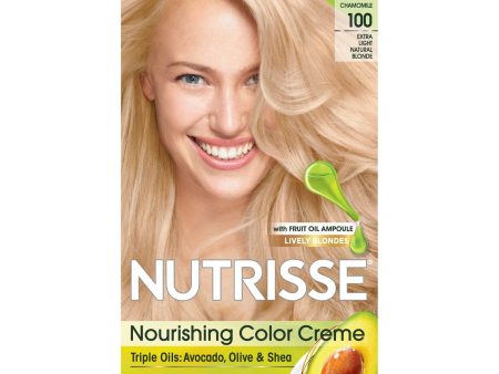 Garnier Nutrisse Nourishing Hair Color Creme, 100 Extra-Light Natural Blonde (Chamomile), 1 kit Supply