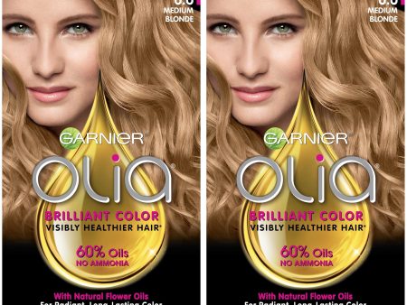 Garnier Olia Oil Powered Permanent Hair Color, 8.0 Medium Blonde, 2 count For Sale