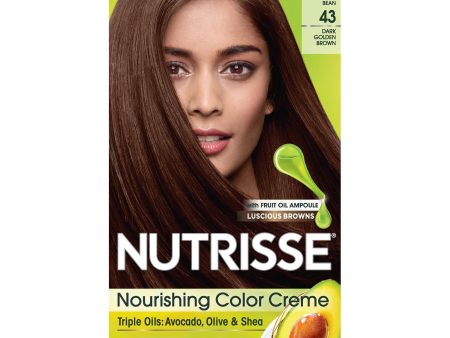 Garnier Nutrisse Nourishing Hair Color Creme, 43 Dark Golden Brown (Cocoa Bean), 1 kit on Sale