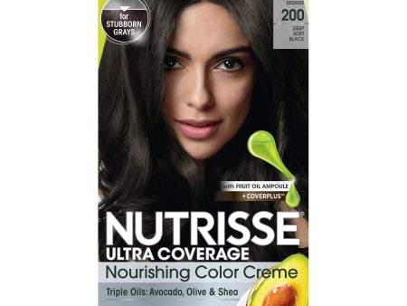 Garnier Nutrisse Ultra Coverage Nourishing Hair Color Creme, Deep Soft Black (Black Sesame) 200, 1 kit Discount