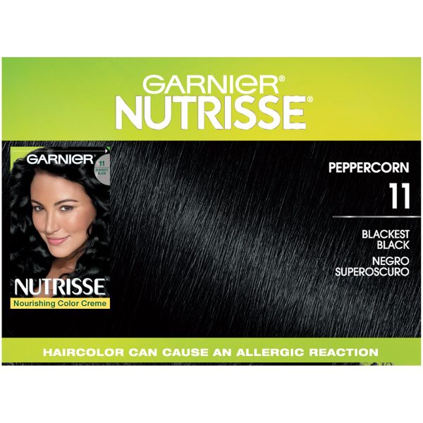 Garnier Nutrisse Nourishing Hair Color Creme, 11  Blackest Black, 1 kit Hot on Sale