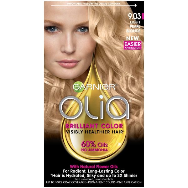 Garnier Olia Oil Powered Permanent Hair Color, 9.03 Light Pearl Blonde, 1 kit For Cheap