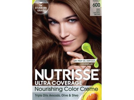 Garnier Nutrisse Ultra Coverage Nourishing Hair Color Creme, Deep Light Natural Brown (Spiced Hazelnut) 600, 1 kit For Cheap