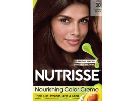 Garnier Nutrisse Nourishing Hair Color Creme, 30 Darkest Brown (Sweet Cola), 1 kit For Cheap