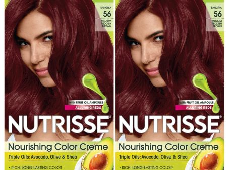 Garnier Nutrisse Nourishing Hair Color Creme, 56 Medium Reddish Brown (Sangria), 2 count Discount