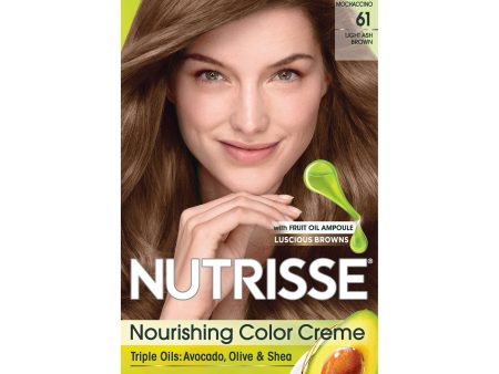 Garnier Nutrisse Nourishing Hair Color Creme, 61 Light Ash Brown (Mochaccino), 1 kit Online Hot Sale