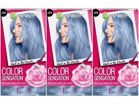 Garnier Color Sensation Hair Color Cream, 8.10 Head in the Clouds (Light Blue), 3 count Online