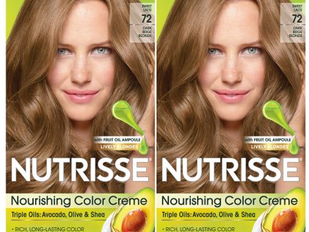 Garnier Nutrisse Nourishing Hair Color Creme, 72 Dark Beige Blonde (Sweet Latte), 2 count For Cheap