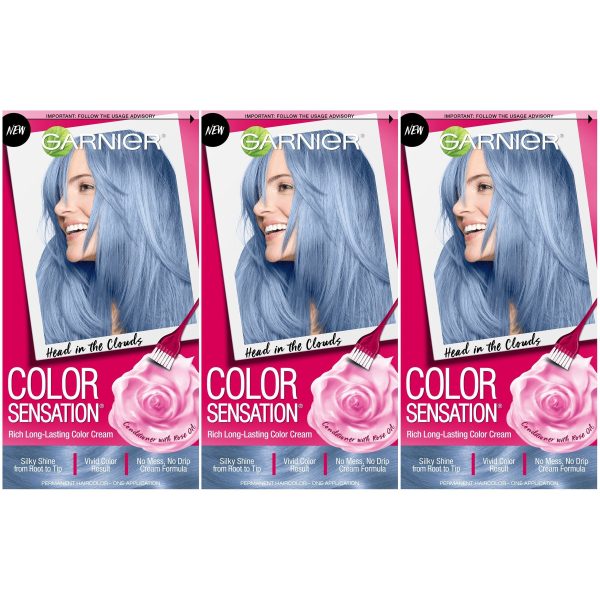 Garnier Color Sensation Hair Color Cream, 8.10 Head in the Clouds (Light Blue), 3 count Online