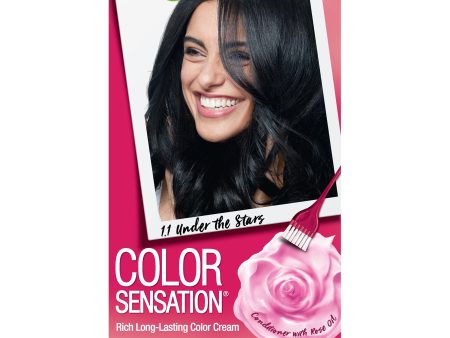 Garnier Color Sensation Hair Color Cream, 1.1 Under the Stars (Natural Blue Black), 1 kit Fashion