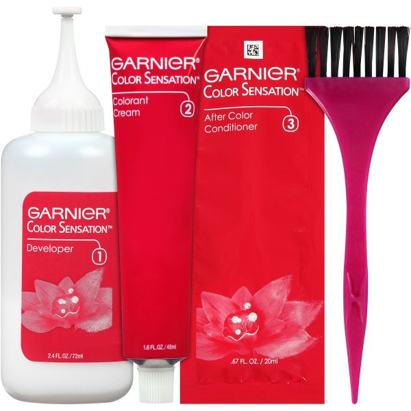 Garnier Color Sensation Hair Color Cream, 1.0 In the Black (Black), 1 kit on Sale