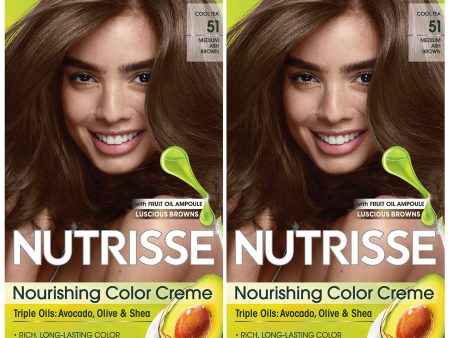 Garnier Nutrisse Nourishing Hair Color Creme, 51 Medium Ash Brown (Cool Tea), 2 count Online